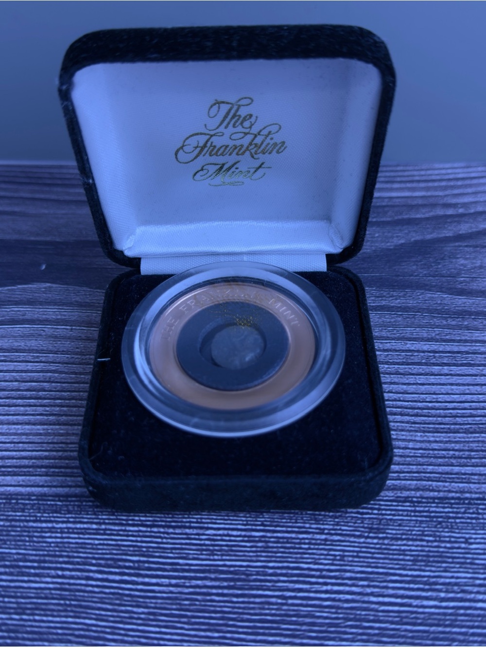 Franklin Mint Ancient Coin Display w/ Case Unknown Coin Vintage